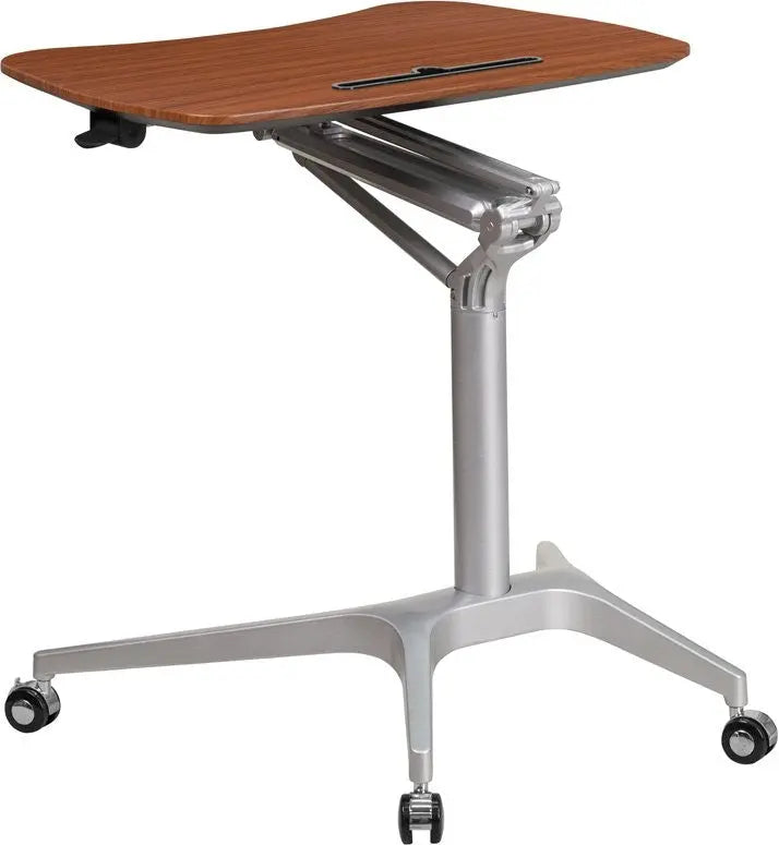 Miramar portable Sit-Down, Stand-Up Mahogany Computer Desk iHome Studio