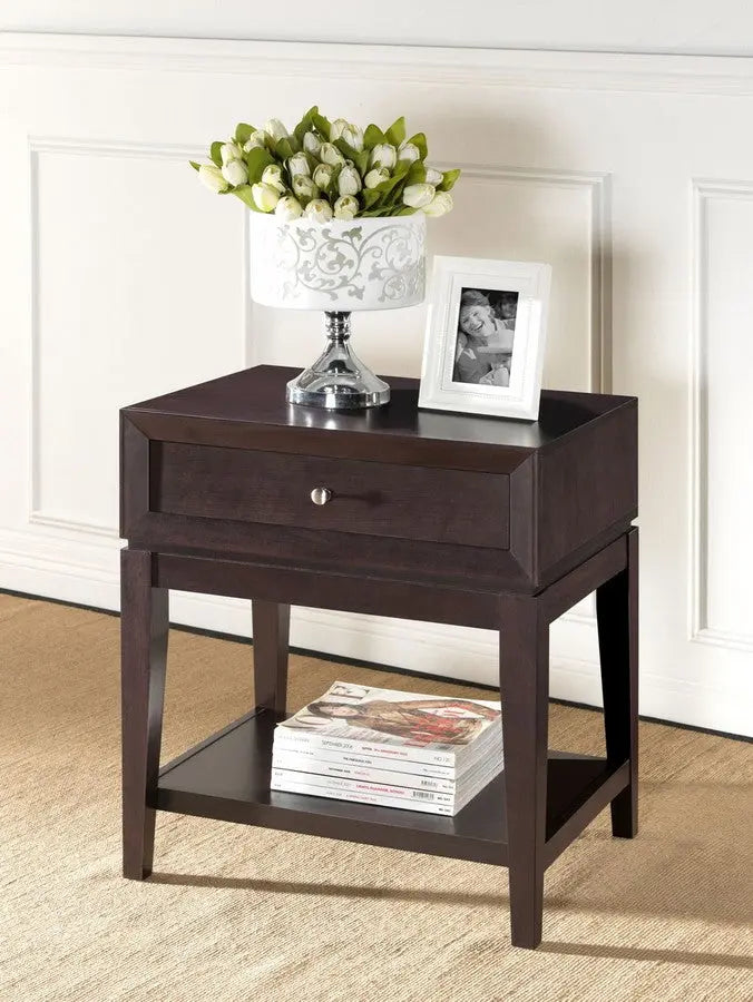 Morgan Brown Modern Accent Table and Nightstand iHome Studio