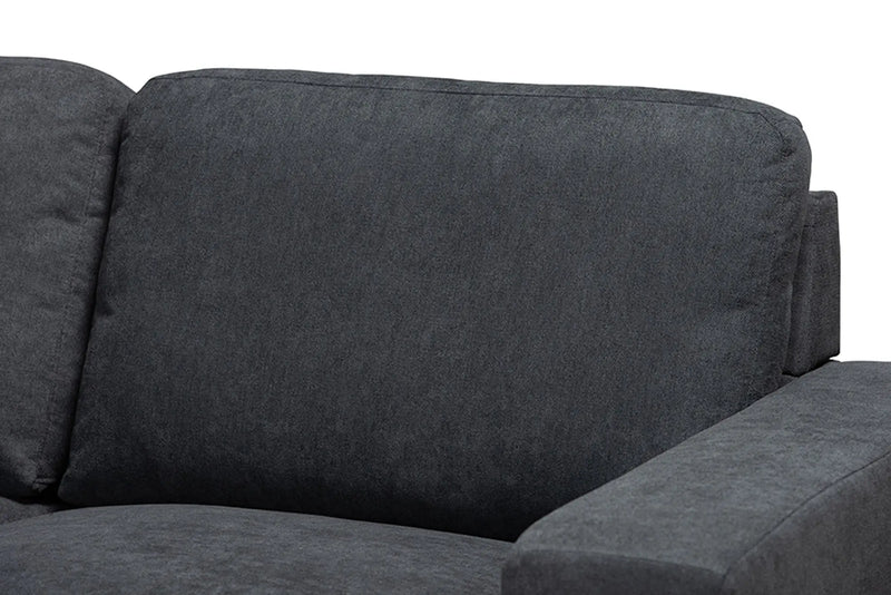 Nevin Dark Grey Fabric Upholstered Sectional Sofa with Left Facing Chaise iHome Studio