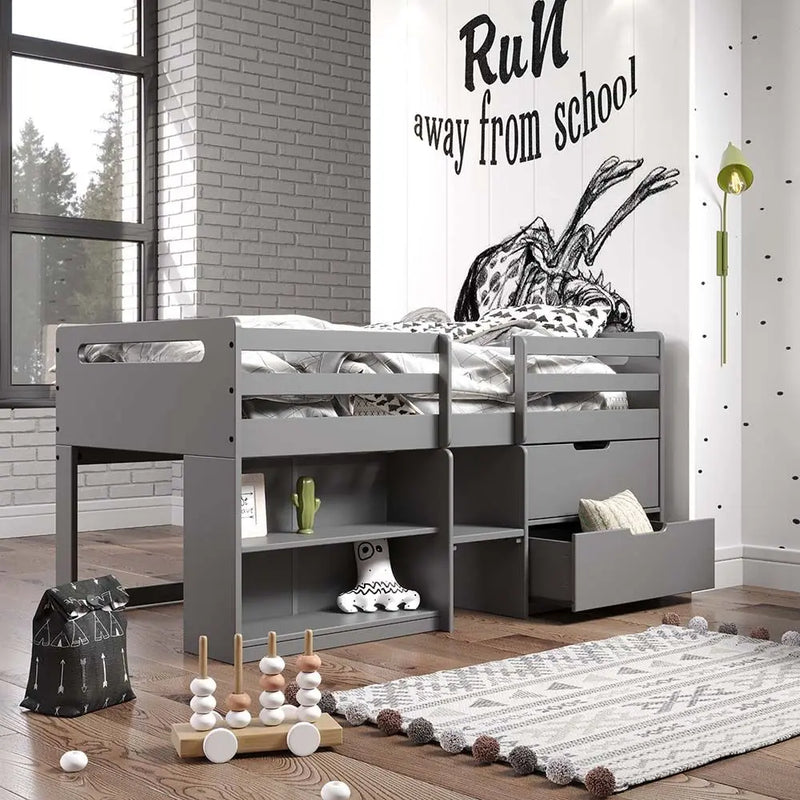 Renata Twin Loft Bed , Gray Finish iHome Studio
