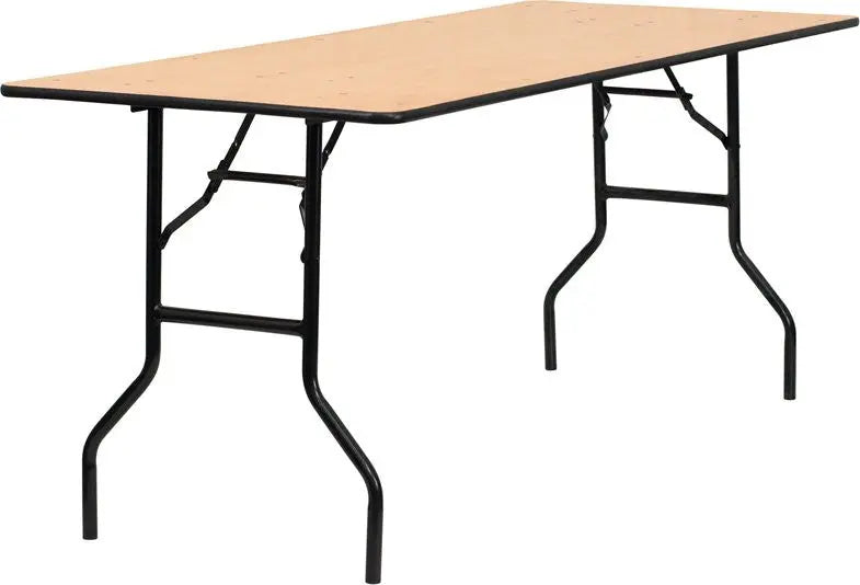 Rivera 30'' x 72'' Rectangular Wood Folding Banquet Table, 0.5'' Plywood Top iHome Studio