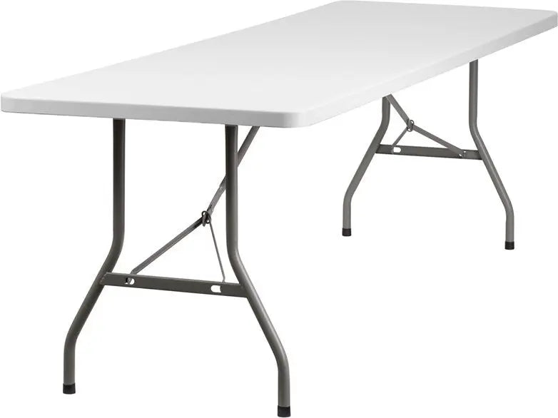 Rivera 30''W x 96''L Plastic Folding Table, Granite White, 50 lb Weight iHome Studio