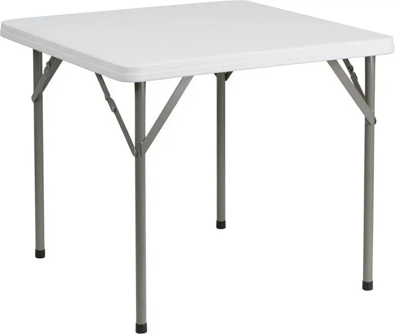 Rivera 34'' Square Plastic Folding Table, Granite White, 1.75" Thick iHome Studio