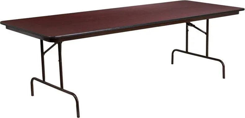 Rivera 36'' x 96'' Rectangular Folding Table, High Pressure Mahogany Laminate iHome Studio