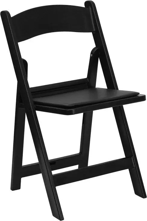 Rivera Heavy Duty Resin Folding Chair, Black Vinyl Seat iHome Studio