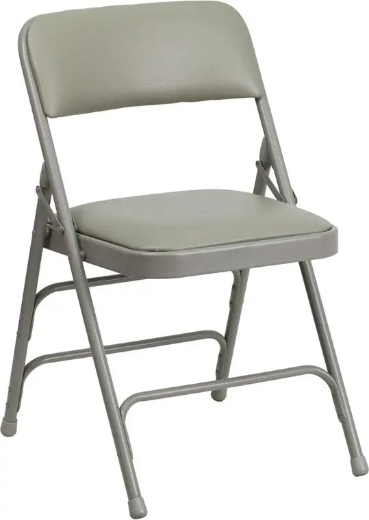 Rivera Metal Folding Chair, Grey Vinyl Seat/Back, 1'' Foam iHome Studio