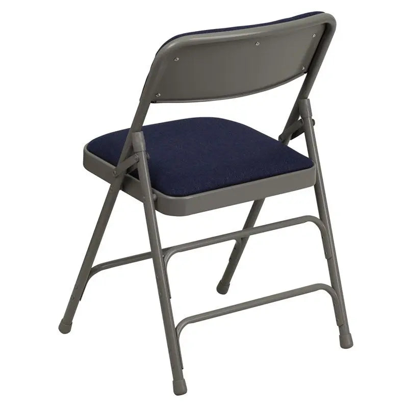 Rivera Metal Folding Chair, Navy Fabric Seat/Back, 1'' Foam iHome Studio