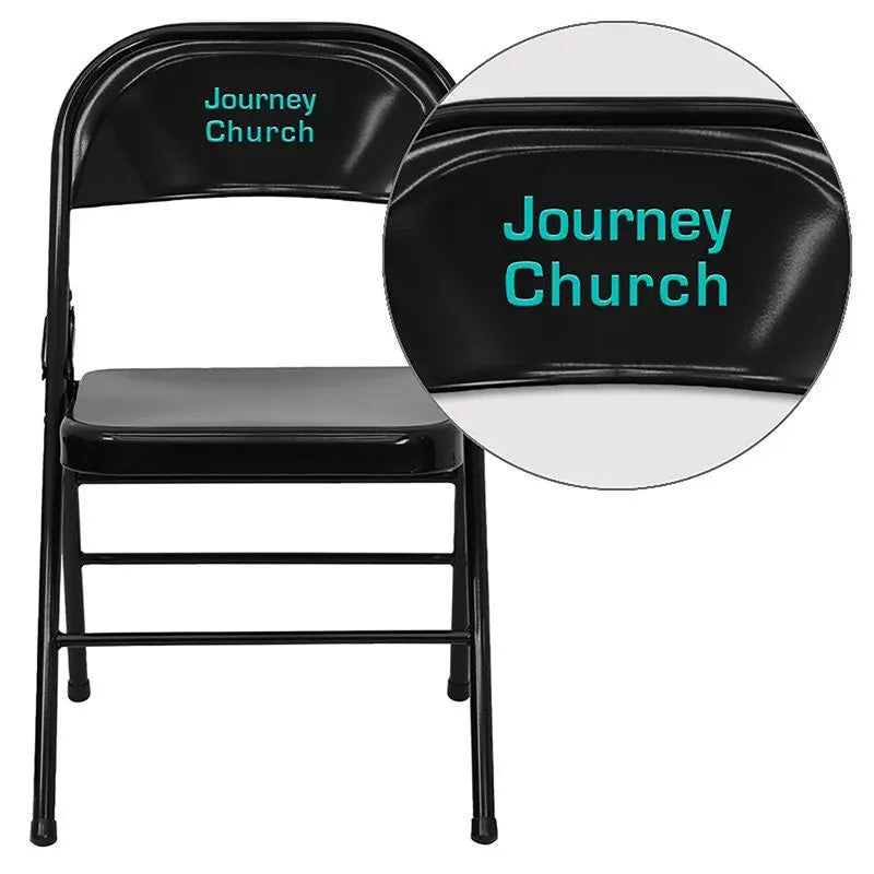 Rivera Personalized Metal Folding Chair, Black iHome Studio