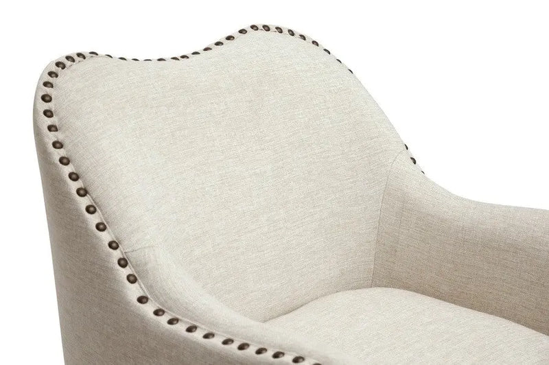 Seibert Beige Linen Modern Accent Chair iHome Studio
