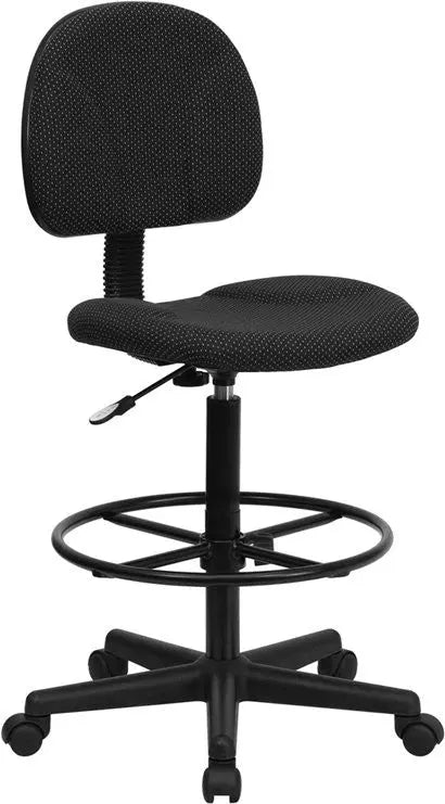 Silkeborg Black Patterned Fabric Professional Drafting Chair iHome Studio