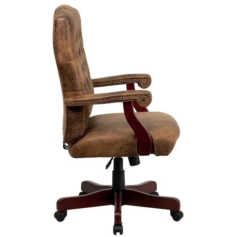 Silkeborg Bomber Brown Classic Executive Swivel Chair w/Arms iHome Studio