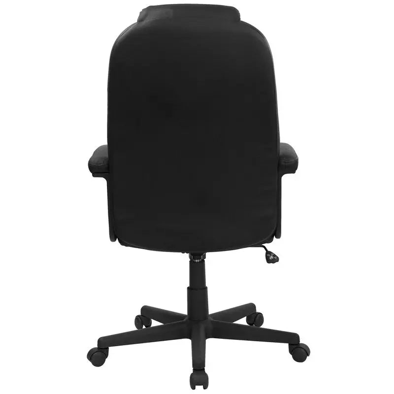 Silkeborg High-Back Black Leather Executive Swivel Chair w/Arms & Tilt Tension iHome Studio
