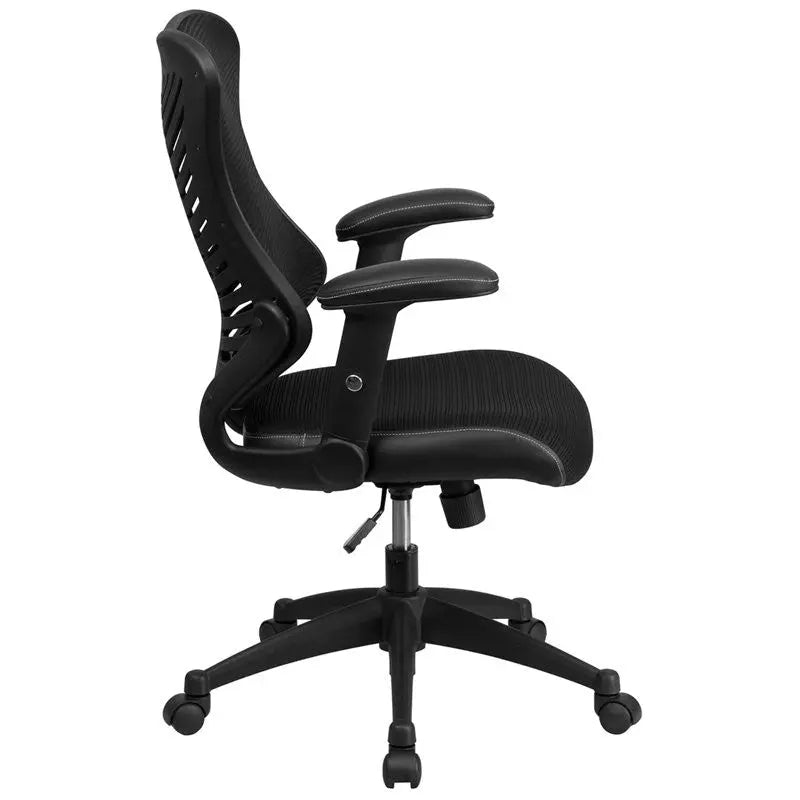 Silkeborg High-Back Black Mesh Executive Swivel Chair w/Adj Arms iHome Studio