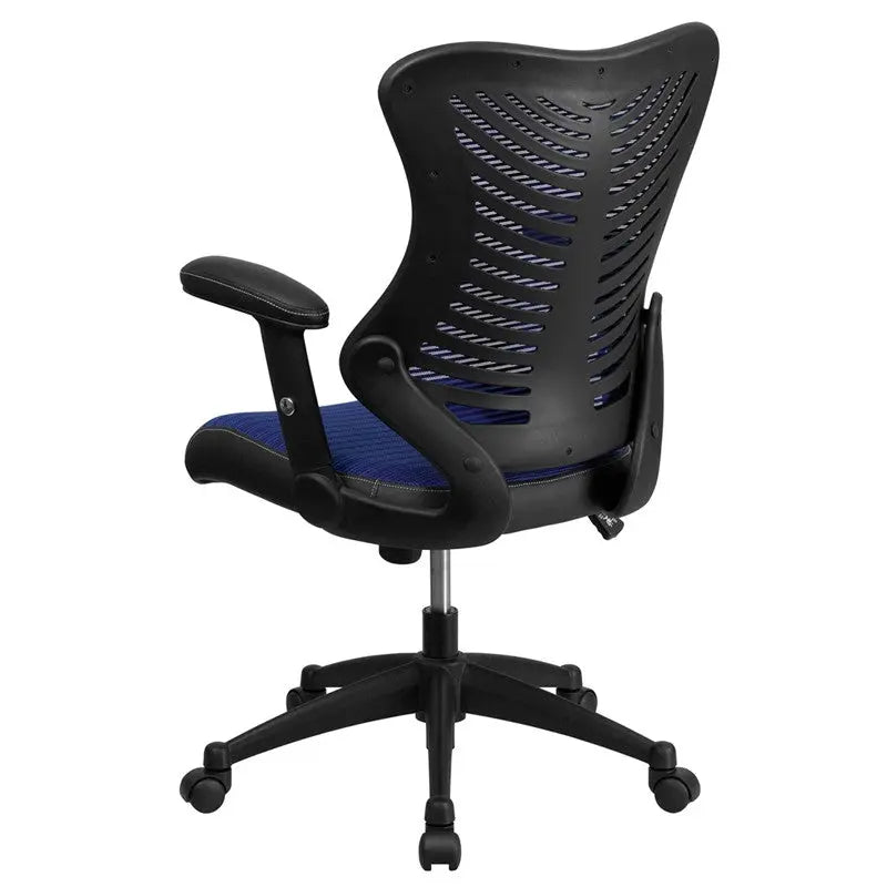 Silkeborg High-Back Blue Mesh Executive Swivel Chair w/Adj Arms iHome Studio