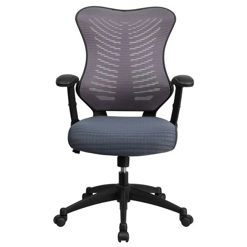 Silkeborg High-Back Gray Mesh Executive Swivel Chair w/Adj Arms iHome Studio