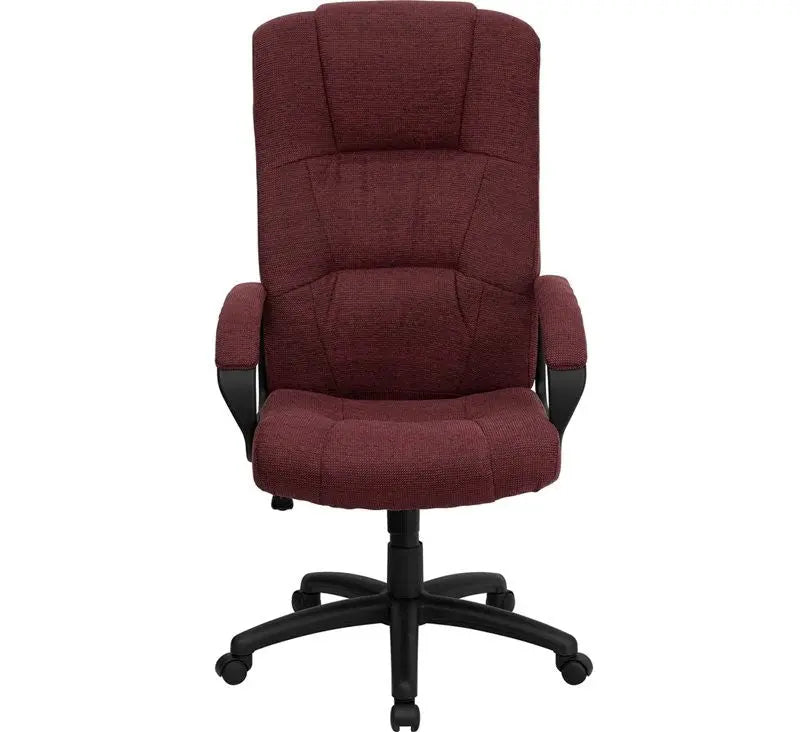 Silkeborg Mid-Back Burgundy Fabric Executive Swivel Chair w/Arms iHome Studio