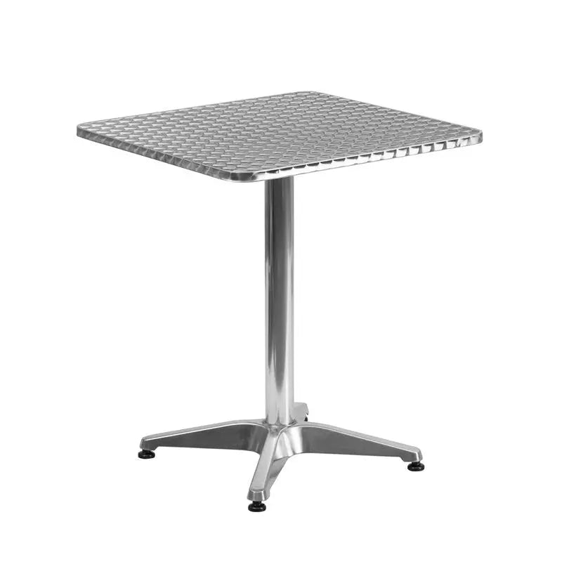 Skovde Square 23.5'' Aluminum Table w/Base for Patio/Bar iHome Studio