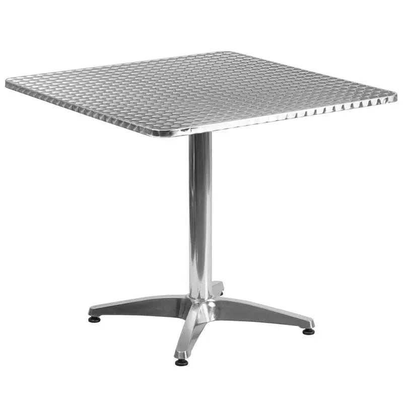 Skovde Square 31.5'' Aluminum Table w/Base for Patio/Bar iHome Studio