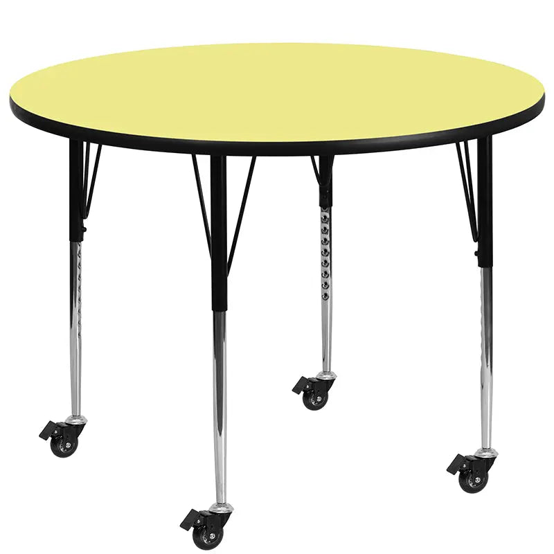 Sydney Mobile 42'' Round Thermal Laminate Activity Table - Standard Height Adjustable Legs iHome Studio