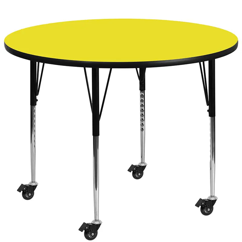 Sydney Mobile 48'' Round HP Laminate Activity Table - Standard Height Adjustable Legs iHome Studio