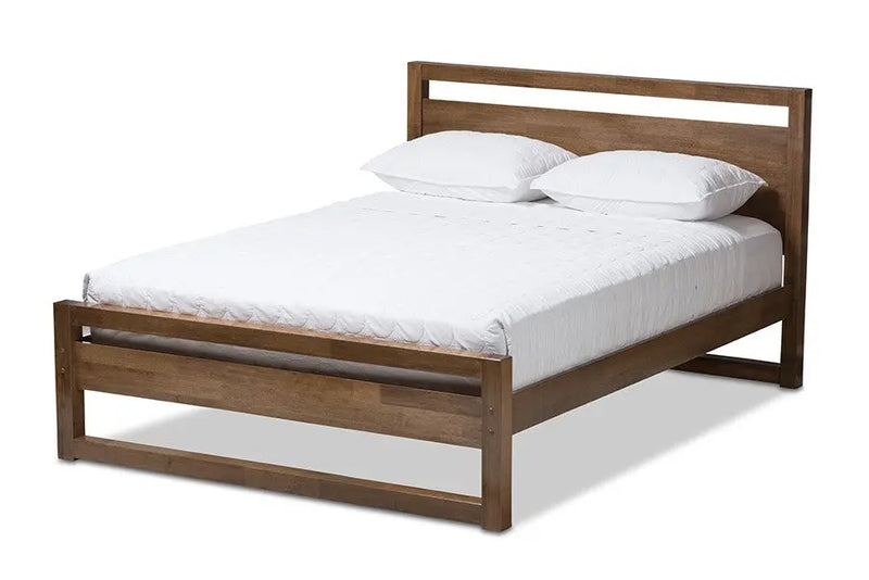 Torino Solid Walnut Wood Open Frame Style Platform Bed (King) iHome Studio