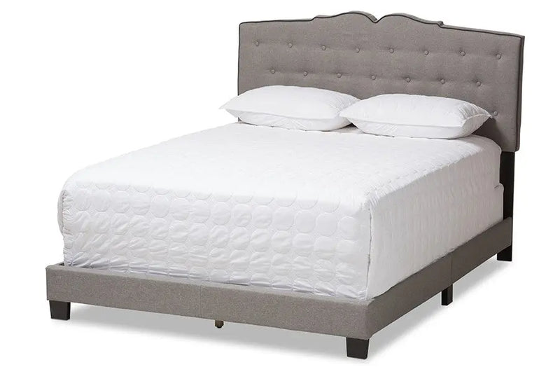 Vivienne Light Grey Fabric Upholstered Bed (King) iHome Studio