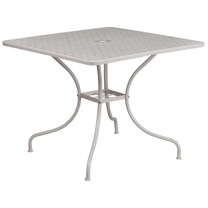 Westbury Square 35.5'' Light Gray Steel Table for Patio/Bar iHome Studio