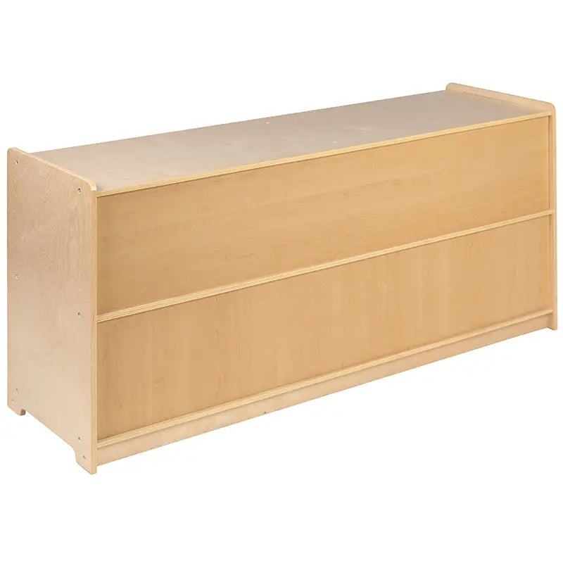 Wooden 5 Section School Classroom Storage Cabinet, 24"H x 48"L (Natural) iHome Studio