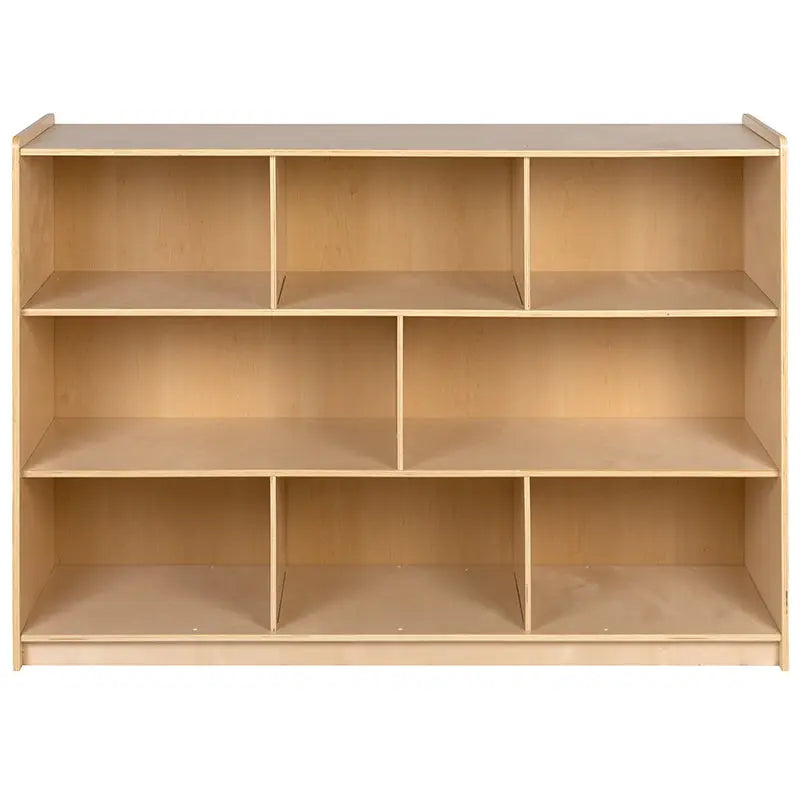 Wooden 8 Section School Classroom Storage Cabinet, 36"H (Natural) iHome Studio
