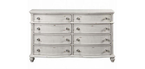 Spacious dresser with eight drawers showcasing standard storage capacity for bedrooms