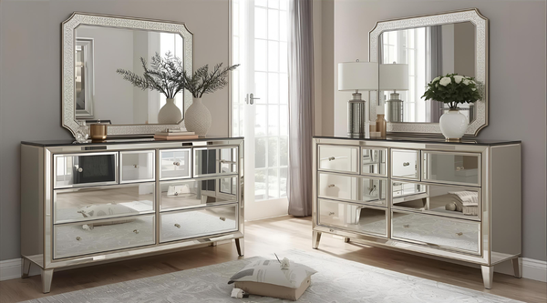 Mirrored Dressers: Glam Meets Practical Storage
