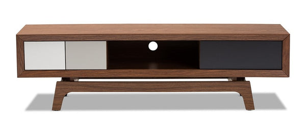 Modern wooden TV stand with storage for living room decor