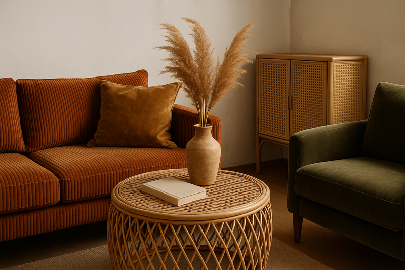 accent chair texture layering velvet leather jute