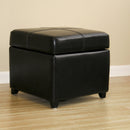 Lenora Full Leather Storage Cube Ottoman Baxton