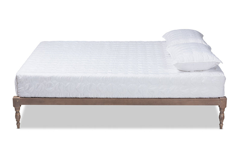 Lakota Antique Oak Queen Size Platform Bed Baxton