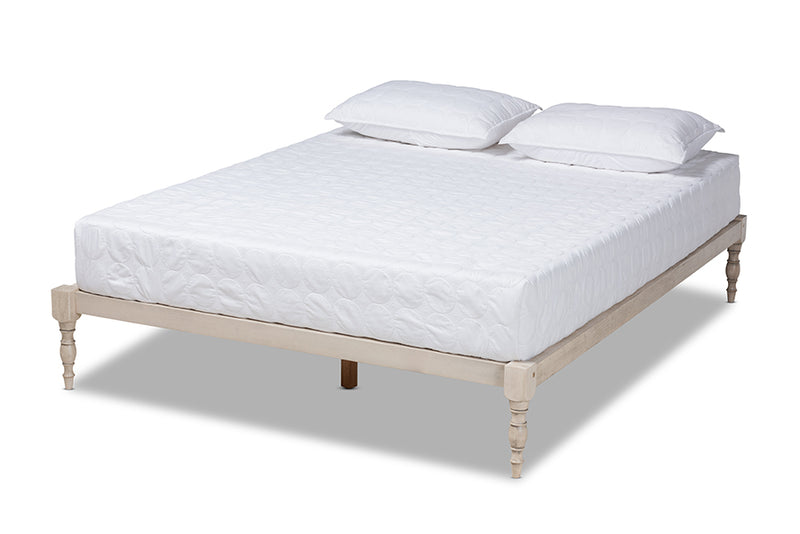 Lakota Modern and Contemporary Antique White Finished Wood King Size Platform Bed