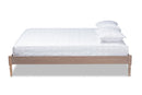 Bonilla French Bohemian Antique Oak Queen Size Platform Bed Baxton