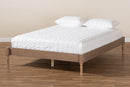 Bonilla French Bohemian Antique Oak Queen Size Platform Bed Baxton