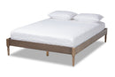 Bonilla French Bohemian Weathered Gray Oak Full Size Platform Bed Baxton