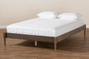 Bonilla French Bohemian Weathered Gray Oak Queen Size Platform Bed Baxton