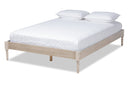 Bonilla French Bohemian Antique White Oak King Size Platform Bed Baxton
