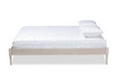Bonilla French Bohemian Antique White Oak Full Size Platform Bed Baxton