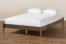 Sabine French Bohemian Weathered Gray Oak Queen Size Platform Bed Baxton