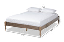 Sabine French Bohemian Weathered Gray Oak Full Size Platform Bed Baxton