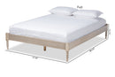 Sabine French Bohemian Antique White Oak Queen Size Platform Bed Baxton