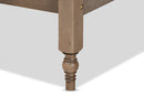 Belisma French Bohemian Weathered Gray Oak Queen Size Platform Bed Baxton