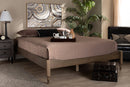 Belisma French Bohemian Weathered Gray Oak Queen Size Platform Bed Baxton
