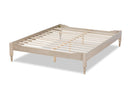 Belisma French Bohemian Antique White Oak Full Size Platform Bed Baxton