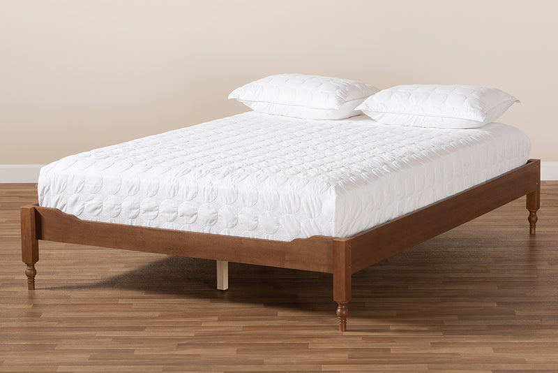 Belisma French Bohemian Ash Walnut Finished Wood Full Size Platform Bed