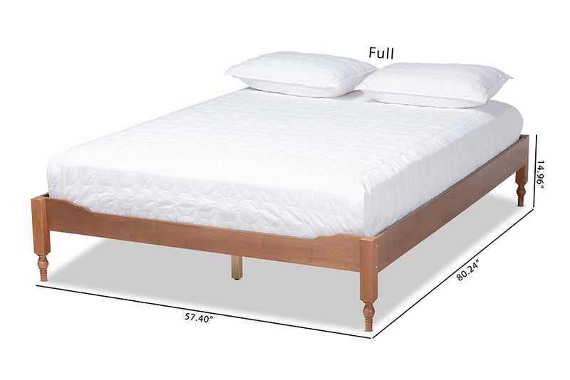 Belisma French Bohemian Ash Walnut Finished Wood Full Size Platform Bed